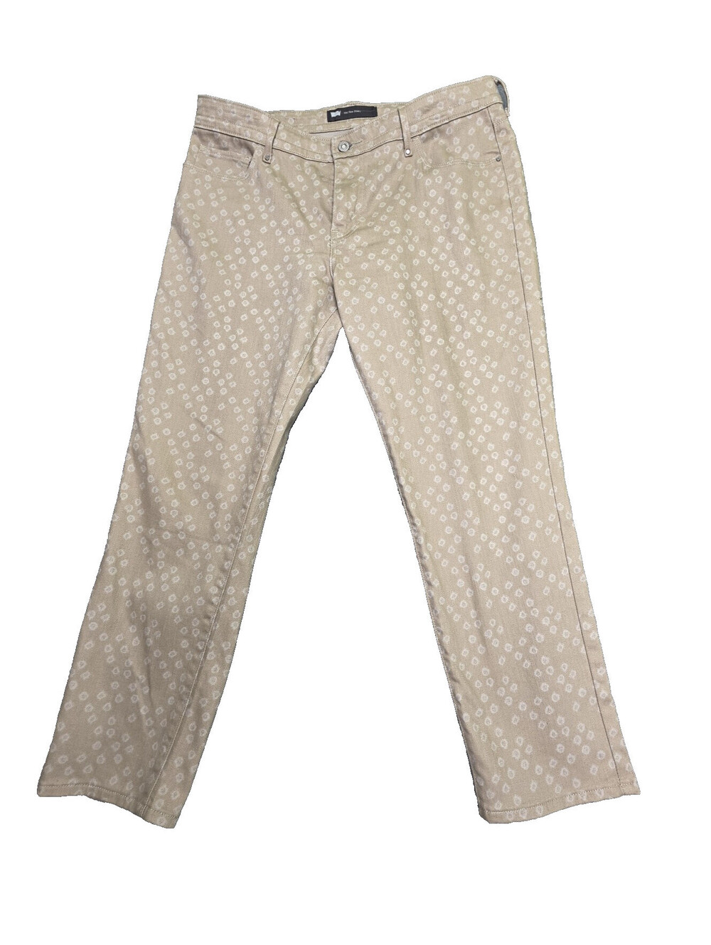 Levi's Mid Rise Skinny Jeans Womens Size 14 Beige Geometric Light Wash 5-Pocket
